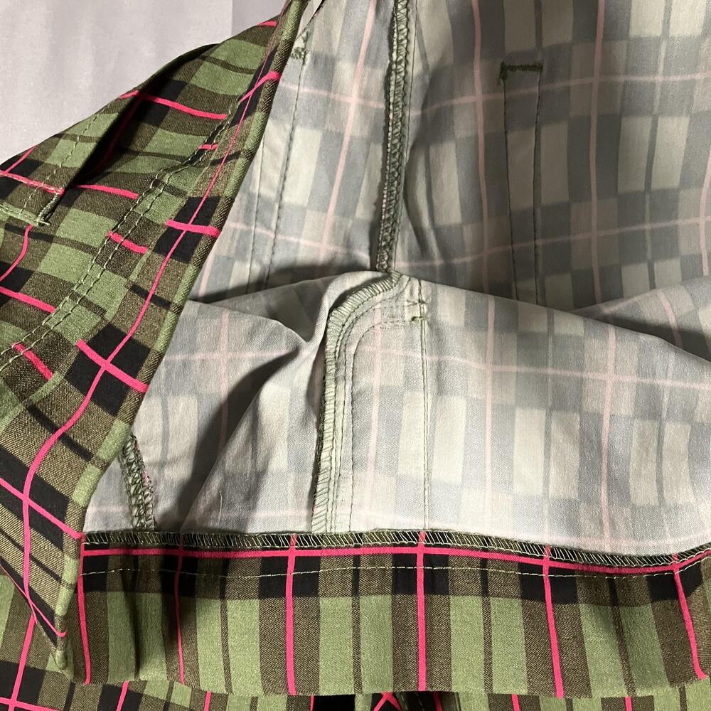 No Boundaries Pants Womens 2XL 19 Green Pink Plaid Stretch Skinny Rayon Blend - Picture 5 of 10